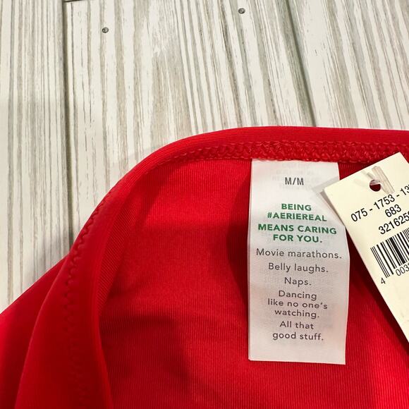 aerie bikini bottom red high waist. size  S - Picture 5 of 8